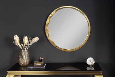 Ronde wandspiegel ABSTRACT 55cm goud metaal handgemaakt - 46099