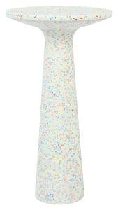Zuiver Ronde Bijzettafel 'Victoria' Terrazzo, 56cm hoog, kleur Wit