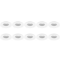 GU10 Inbouwspot Armatuur 10 Pack - Rond Wit Aluminium Ø93mm