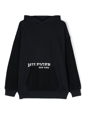 Tommy Hilfiger Junior hoodie en coton à logo imprimé - Bleu