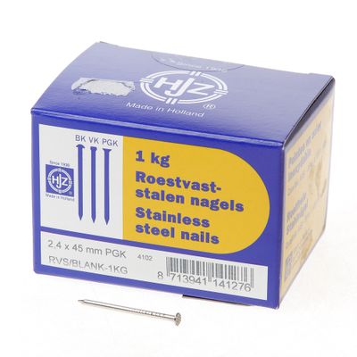 RVS nagels plat geruite kop 2.4 x 45mm 1kg