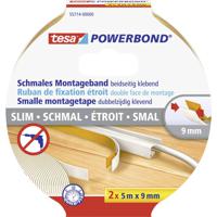 tesa SLIM 55714-00000-00 Montagetape tesa Powerbond Wit (l x b) 5 m x 9 mm 2 stuk(s) - thumbnail