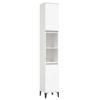 The Living Store Badkaast - - Opbergmeubel 30x30x190cm - Wit