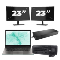 HP ZBook Studio G5 - Intel Core i7-8e Generatie - 15 inch - 16GB RAM - 256GB SSD - Windows 11 + 2x 23 inch Monitor