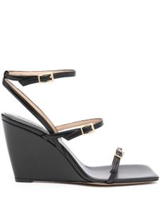 Wandler 95mm wedge leather sandals - Noir