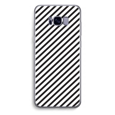 Strepen zwart-wit: Samsung Galaxy S8 Plus Transparant Hoesje