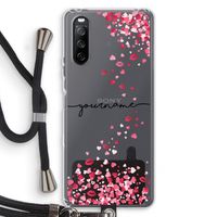 Hartjes en kusjes: Sony Sony Xperia 10 III Transparant Hoesje met koord