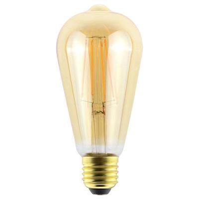 LED Filament lamp E27 - 9 Watt 950 Lumen - ST64 Edison - 2200K Warmwit licht - Dimbaar - Amber glas