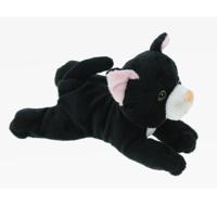 Cornelissen Pluche Lapjes kat / poes - zwart/wit - 17 cm - knuffel dieren - katten knuffels