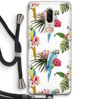 Kleurrijke papegaaien: OnePlus 6 Transparant Hoesje met koord