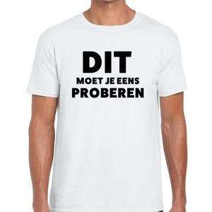 Dit moet je eens proberen beurs/evenementen t-shirt wit heren