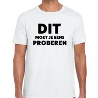 Dit moet je eens proberen beurs/evenementen t-shirt wit heren