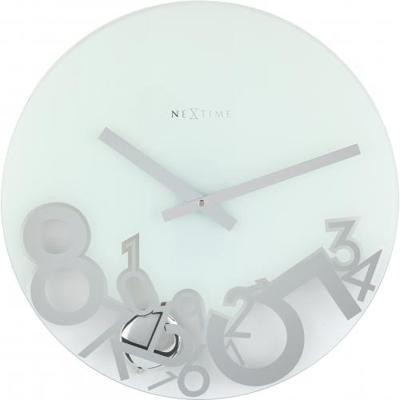 NeXtime klok 8115 dropped, ø43 cm, wall, silver