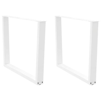 Eettafelpoten 2 st V-vormig 100x(72-73,3) cm staal wit