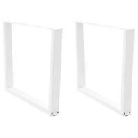 Eettafelpoten 2 st V-vormig 100x(72-73,3) cm staal wit