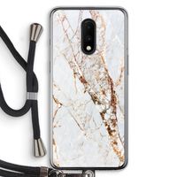 Goud marmer: OnePlus 7 Transparant Hoesje met koord
