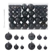 VidaXL Kerstballen 100 st ø3/4/6 cm zwart