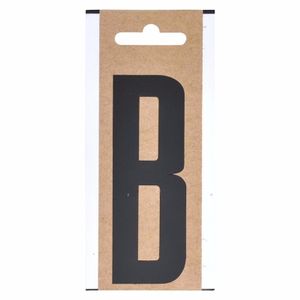 Boot sticker letter B zwart 10 cm