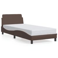 Bedframe "Dover" kunstleer bruin 90x190 cm