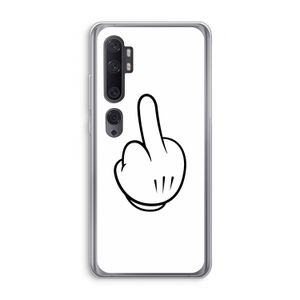 Middle finger white: Xiaomi Mi Note 10 Pro Transparant Hoesje