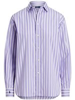 Polo Ralph Lauren striped two-tone cotton shirt - Violet - thumbnail