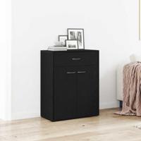 Dressoir met lade Zwart 60 x 30 x 75 cm Bewerkt hout