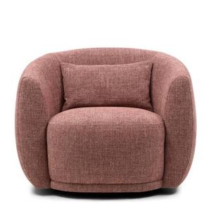 Riviera Maison Leonardo Swivel Armchair, chenille jacquard, coral pink