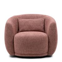 Riviera Maison Leonardo Swivel Armchair, chenille jacquard, coral pink