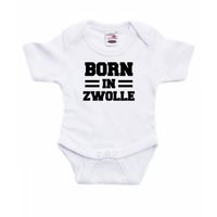 Born in Zwolle cadeau baby rompertje wit jongen/meisje 92 (18-24 maanden)  -