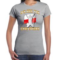 Verkleed T-shirt voor dames - Polen - grijs - voetbal supporter - themafeest - thumbnail