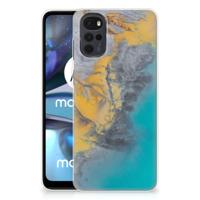 Motorola Moto G22 | TPU | Siliconen hoesje | Marble Blue Gold