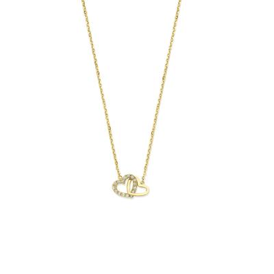 Collier Hartje - 14k Geelgoud met Zirkonia - 40/42/44cm