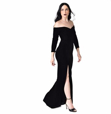 Collectif Anjelica Velvet Maxi Dress Black-XS