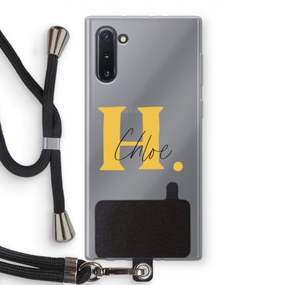 Amber Script: Samsung Galaxy Note 10 Transparant Hoesje met koord