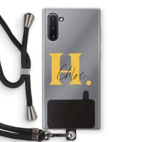 Amber Script: Samsung Galaxy Note 10 Transparant Hoesje met koord
