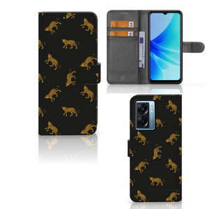 Telefoonhoesje met Pasjes voor OPPO A77 5G | A57 5G Leopards