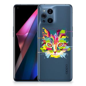 OPPO Find X3 | X3 Pro Telefoonhoesje met Naam Cat Color