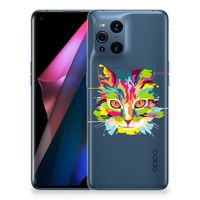 OPPO Find X3 | X3 Pro Telefoonhoesje met Naam Cat Color - thumbnail