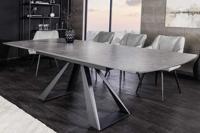 Uitschuifbare eettafel CONCORD 180-230cm grafietgrijs keramiek zwart metaal - 46499