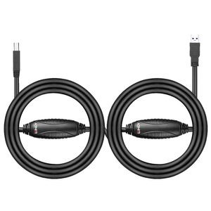 Lindy 43098 USB-kabel 10 m USB 3.2 Gen 1 (3.1 Gen 1) USB A USB B Zwart