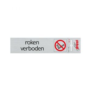 Bord Alulook Roken verboden - 165x44 mm zelfklevend.