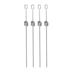 BBQ spiezen - 8x stuks - RVS - 40,5 cm - vleespennen voor vlees - barbecue accessoires