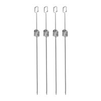 BBQ spiezen - 8x stuks - RVS - 40,5 cm - vleespennen voor vlees - barbecue accessoires - thumbnail