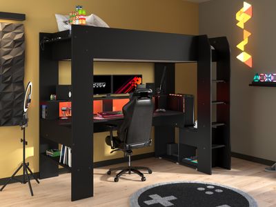 Hoogslaper GAMER 90x200 cm zwart