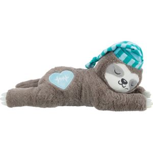 Trixie pluche luiaard grijs met heartbeat voor puppy 34 cm