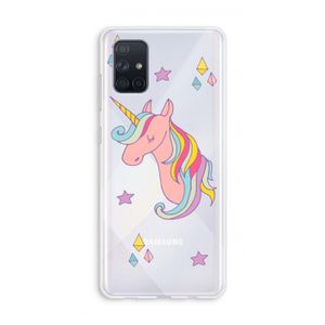 Roze eenhoorn: Galaxy A71 Transparant Hoesje