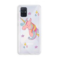 Roze eenhoorn: Galaxy A71 Transparant Hoesje