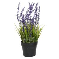 Everlands Lavendel - kunstplant in pot - violet paars - D15 x H30 cm