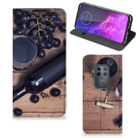 Motorola One Zoom Flip Style Cover Wijn