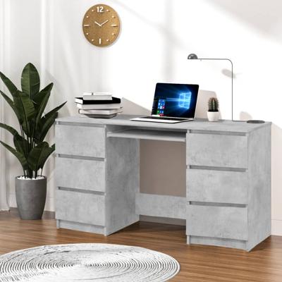Schrijftafel 140x50x77 cm bewerkt hout betongrijs